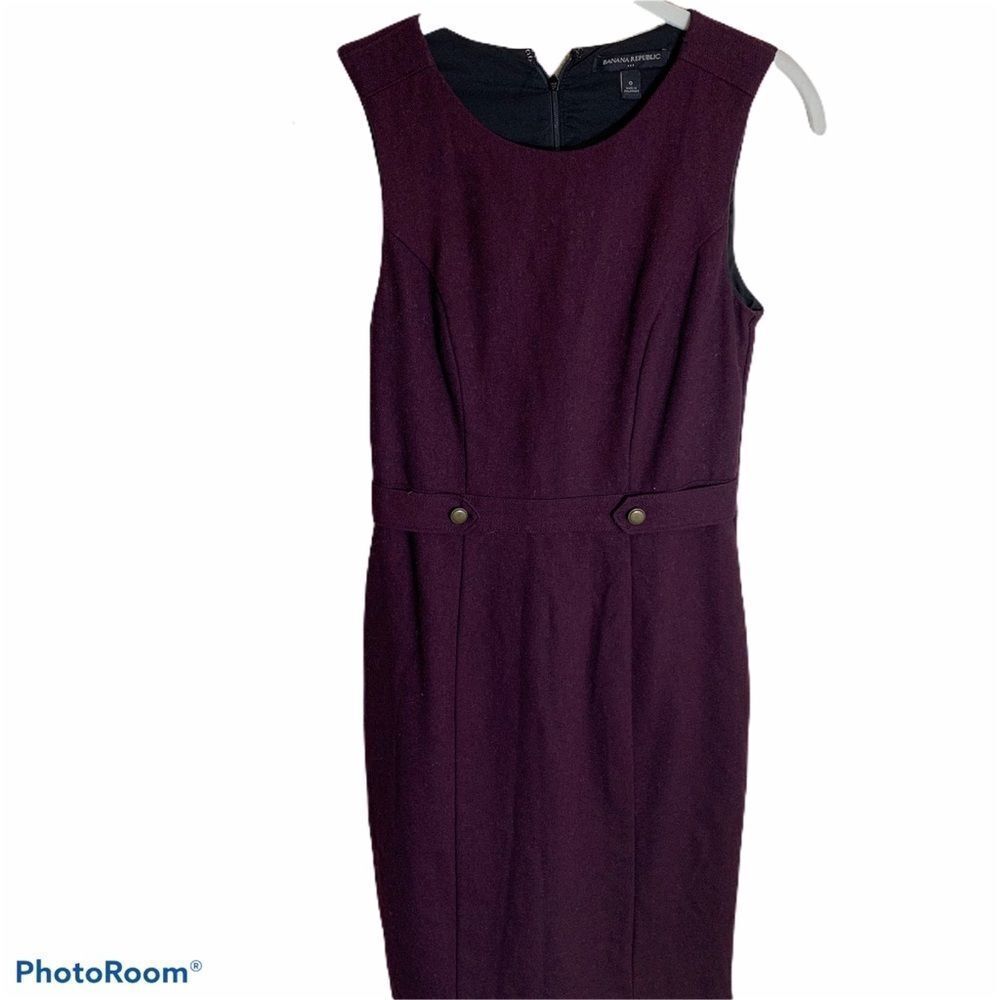 Banana Republic Dark Maroon Sleeveless Dress‎